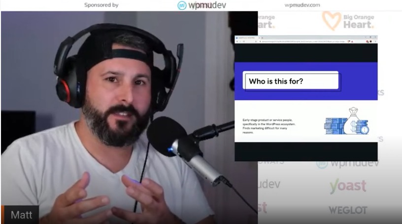 Matt Medeiros presenting his talk Marketing your WordPress product or service