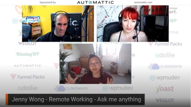 Jenny Wong presenting her talk Remote Working - Ask me anything