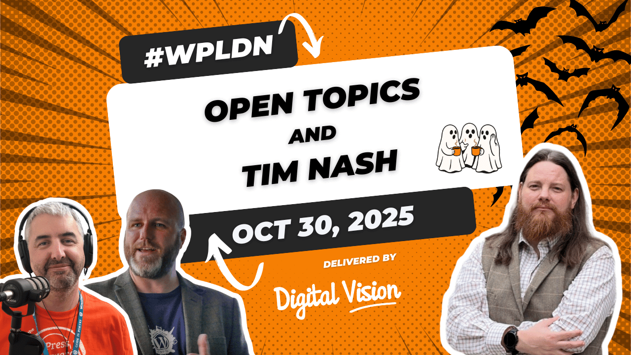 Event poster with speakers listed for October 30, 2025.